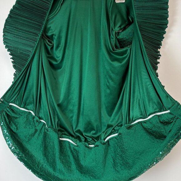 Emerald Green Sleeveless Sequin Dress W/Matching Jacket - Picture 4 of 15